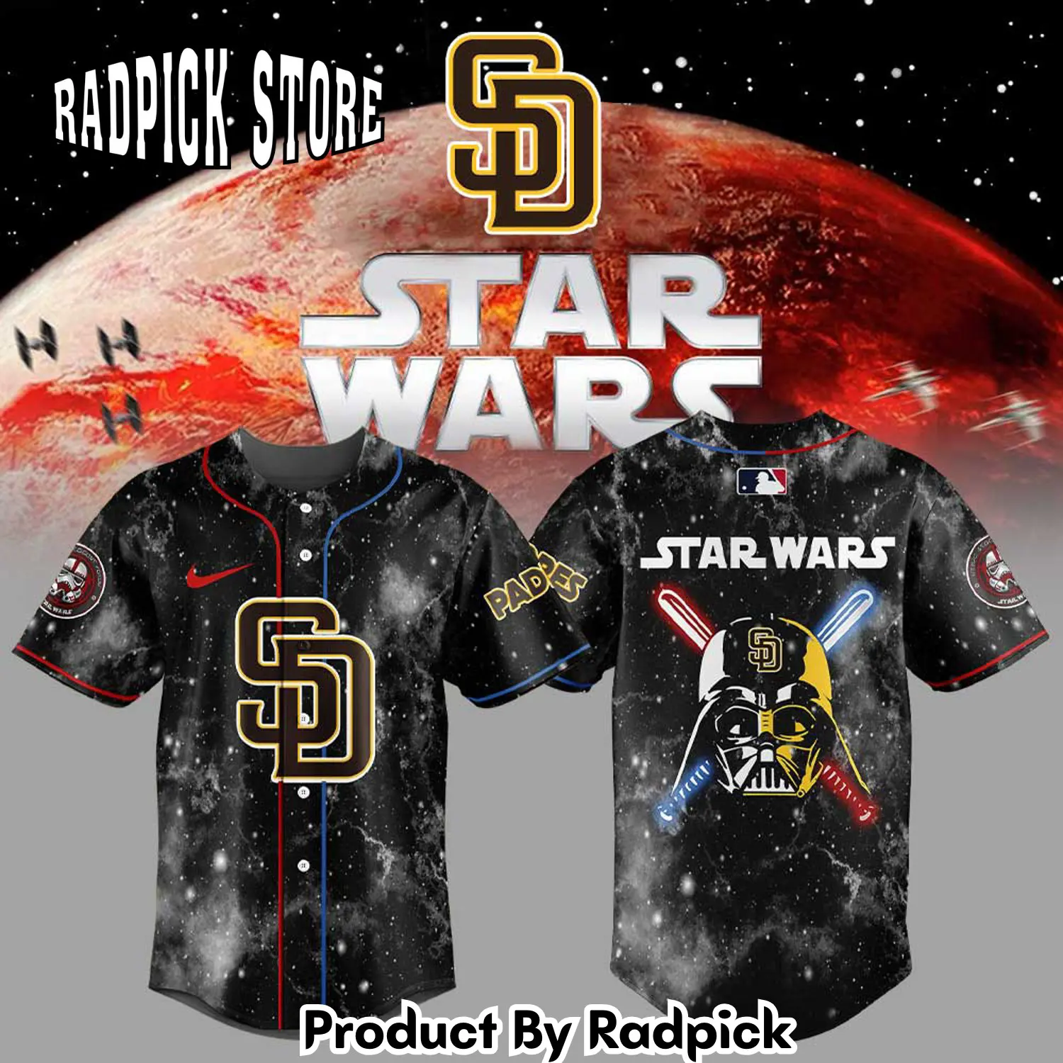Radpick san diego padres star war uniform v2 baseball jersey rp127171